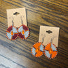 Earrings in Peacock Orange and Reds