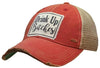 Vintage Life - Drink Up Bitches Distressed Trucker Hat Baseball Cap - Orange