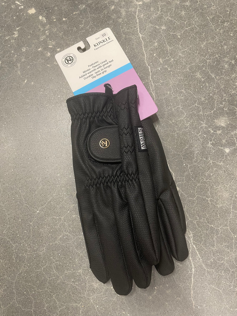 Kunkle Equestrian Glove - Black Winter Show Glove