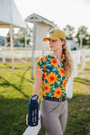 Spiced Equestrian - Siren Dry-Fit Polo in Sunflowers