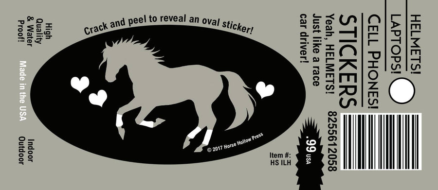Horse Hollow Press - Horse Laptop, Cell Phone & Helmet Sticker: I Love Horses
