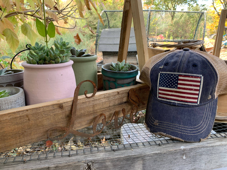 Vintage Life - American Flag USA Distressed Trucker Hat Baseball Cap