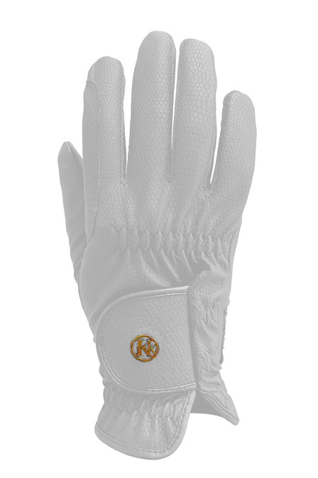 White Dressage Show Glove with Kunkle Emblem
