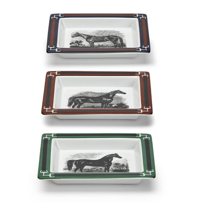 Two's Company Equus Decorative Desk Tray in Gift Box Assorted 3 Designs / Colors - Porcelain