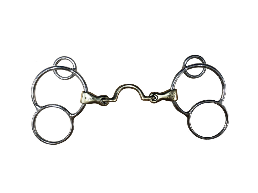JUMP'IN French Mouth German 3 Ring Bit w/ High Port