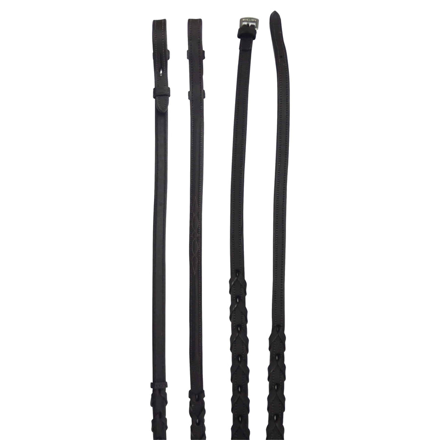 Belle & Bow FANCY STITCH BRAIDED REINS - Exceptional Equestrian