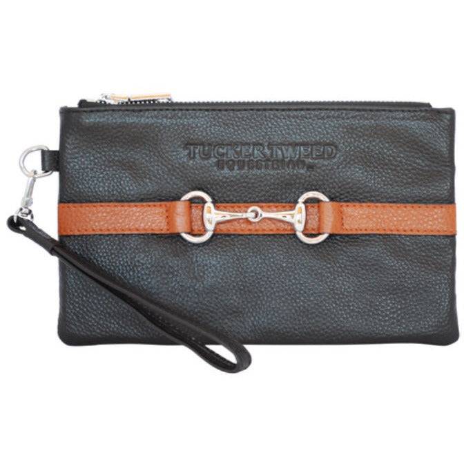 Tucker Tweed "Wellington" Wristlet in Black/Chestnut, Chestnut/Black, Grey/Black, Navy/Chestnut - Exceptional Equestrian