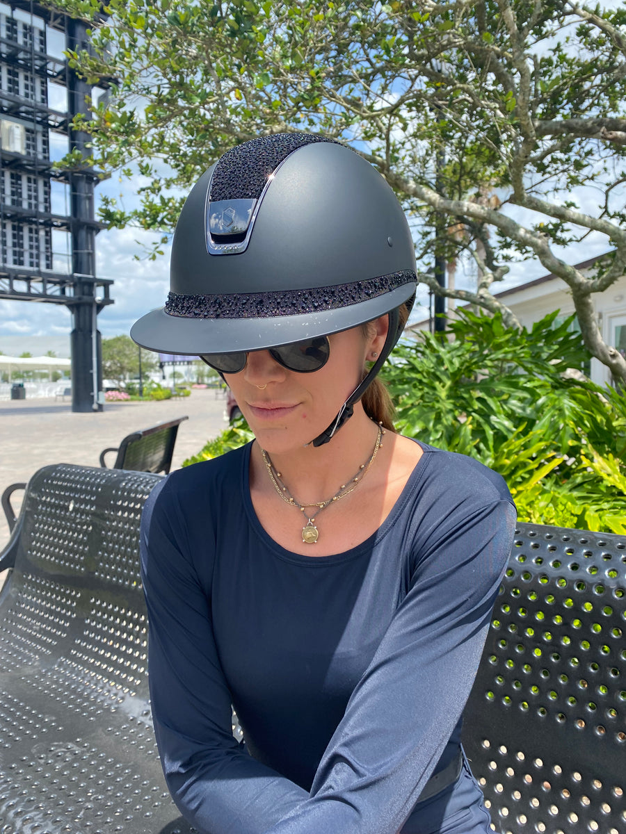 Exclusive Samshield Miss Shield Helmet with Crystal Fine Medley - Jet Black