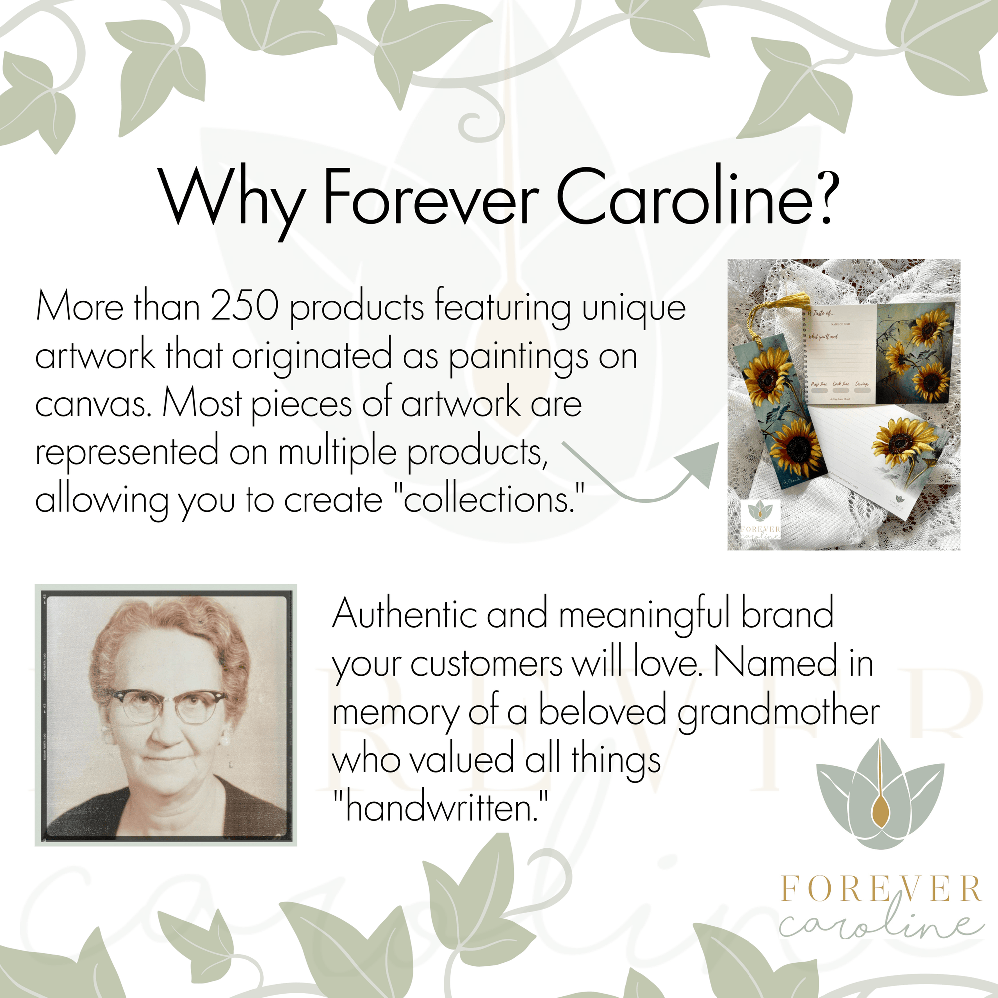 Forever Caroline - Holiday Card w/ Opossum & Raccoon Art | Inside Message