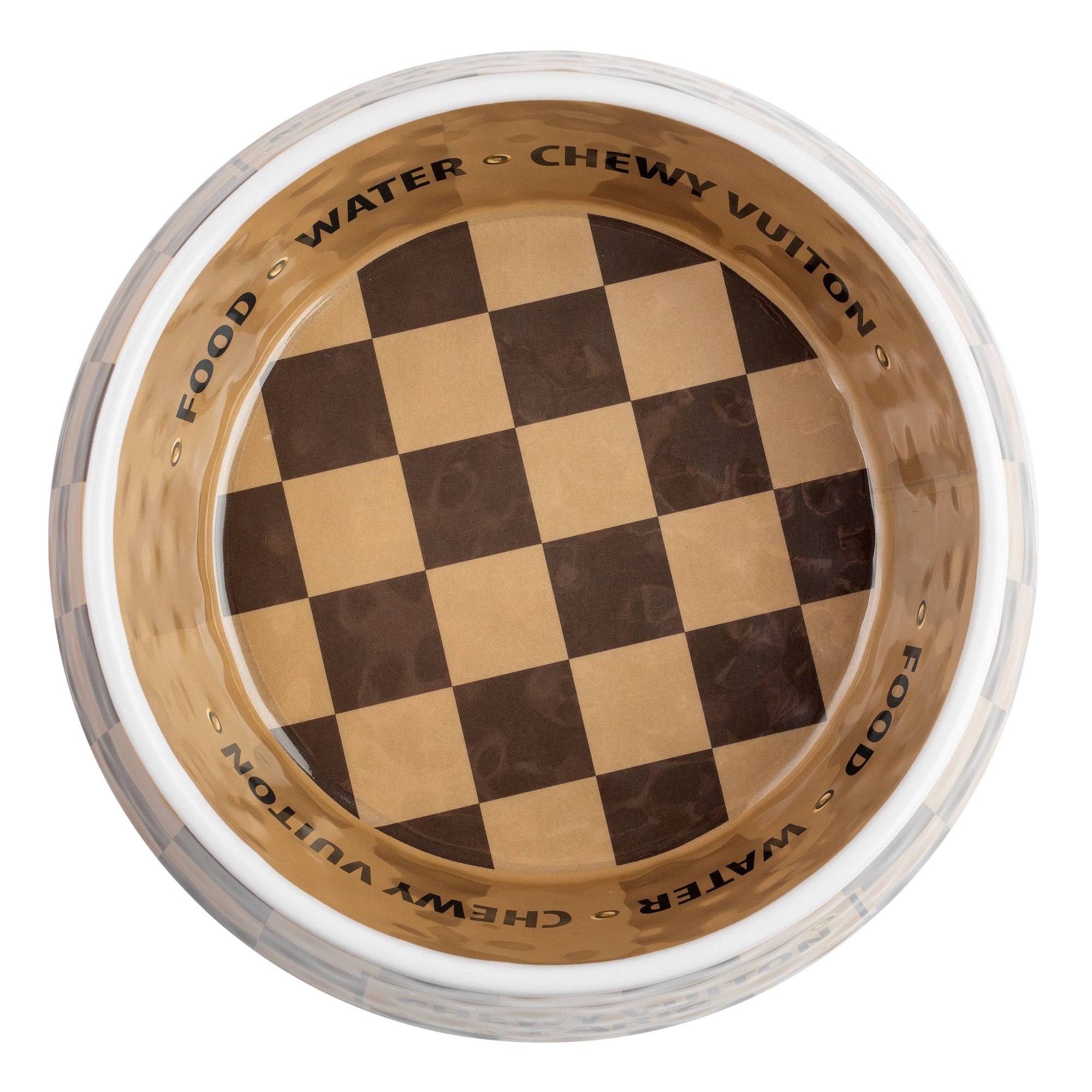 Haute Diggity Dog - Checker Chewy Vuiton Bowl - 3 Sizes!! Dog Bowls - Exceptional Equestrian