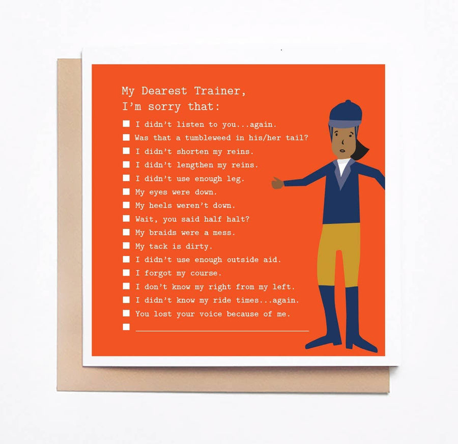 Mare Modern Goods - Trainer Apology Card - Exceptional Equestrian 