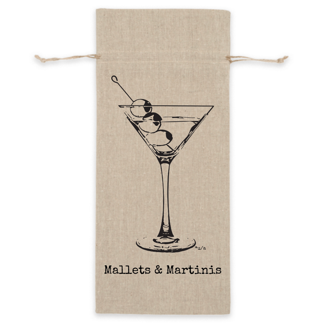 un.sus.tain.a.ble apparel - Linen Wine Bag - Mallets & Martinis