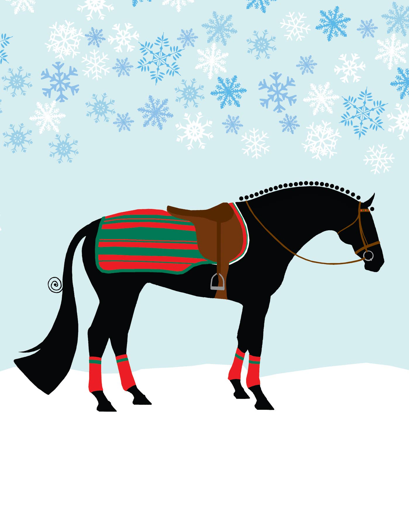 Horse Hollow Press - Horse Christmas Card / Hunter Horse / Holiday Greeting Card