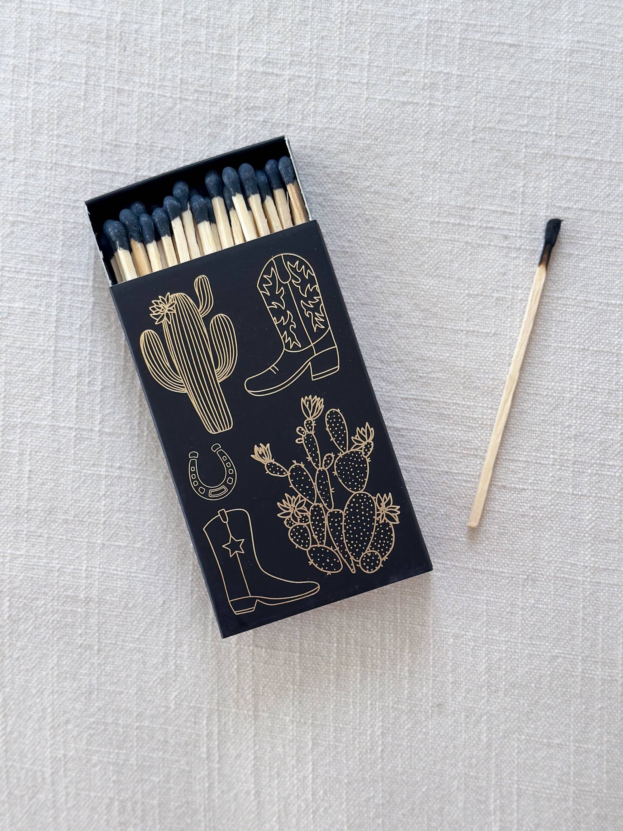 Stable Style - Black Oversized Cowboy Boot & Cactus Matches