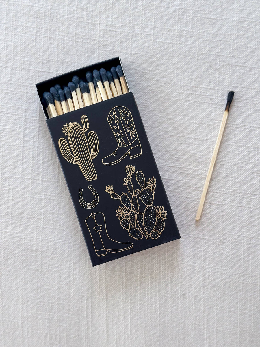 Stable Style - Black Oversized Cowboy Boot & Cactus Matches