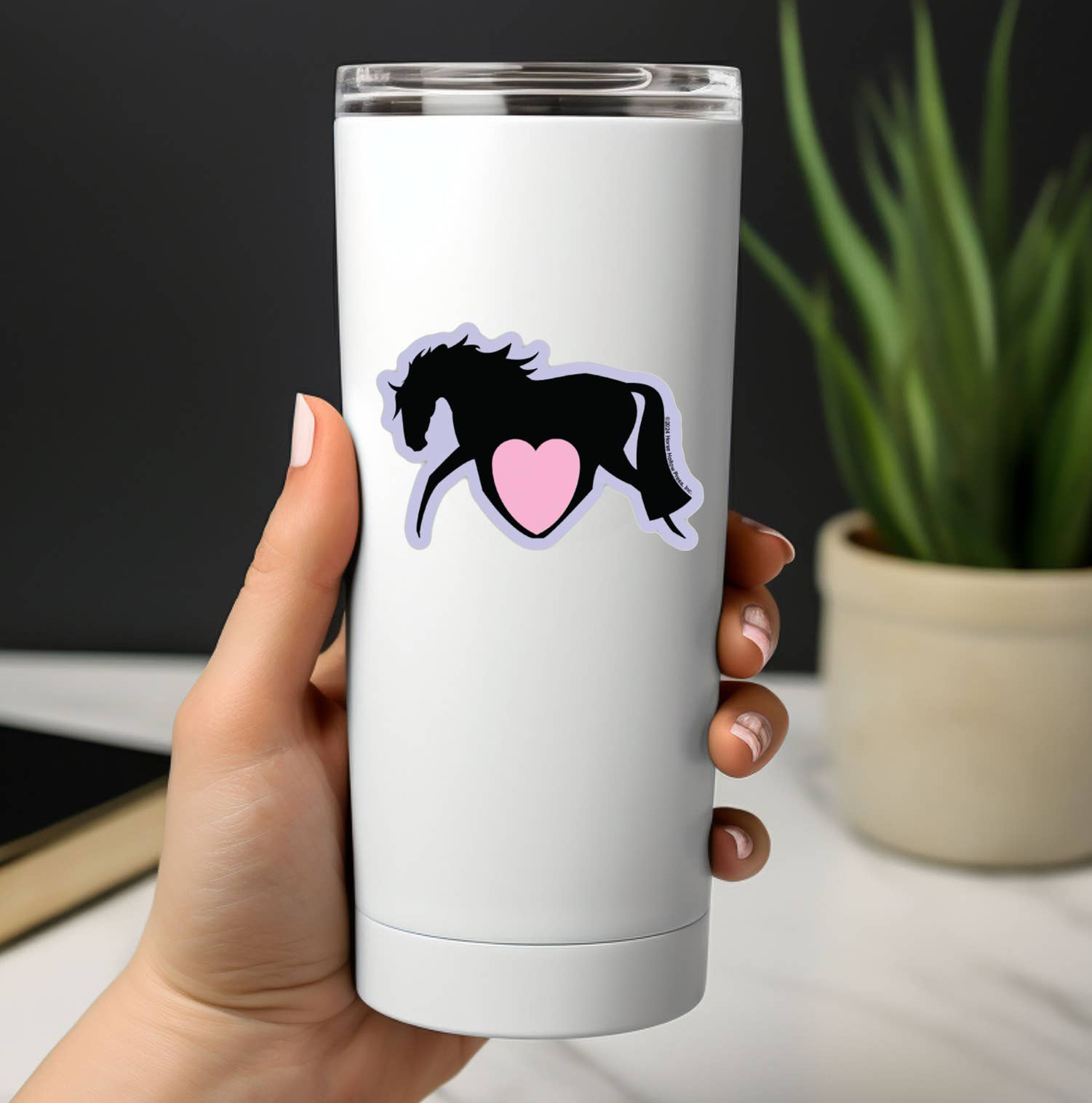 Horse Hollow Press - 3" Tumbler Horse Sticker / Heart Horse / WATERPROOF