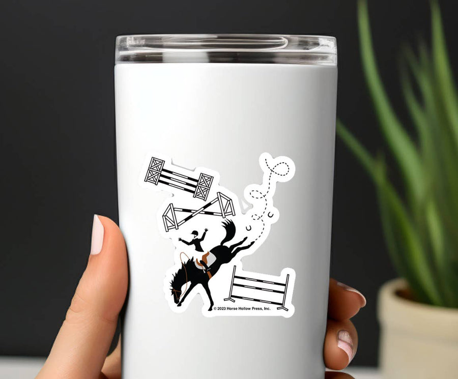 Horse Hollow Press - 3" Tumbler Horse Sticker / Off Course Bucking / WATERPROOF