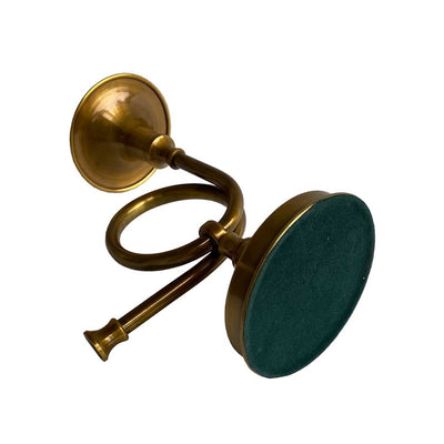 Madison Bay Co. - Historical Home Decor Reproductions - Brass French Horn Fox Hunt Candle Stick Holder, 8-1/4"