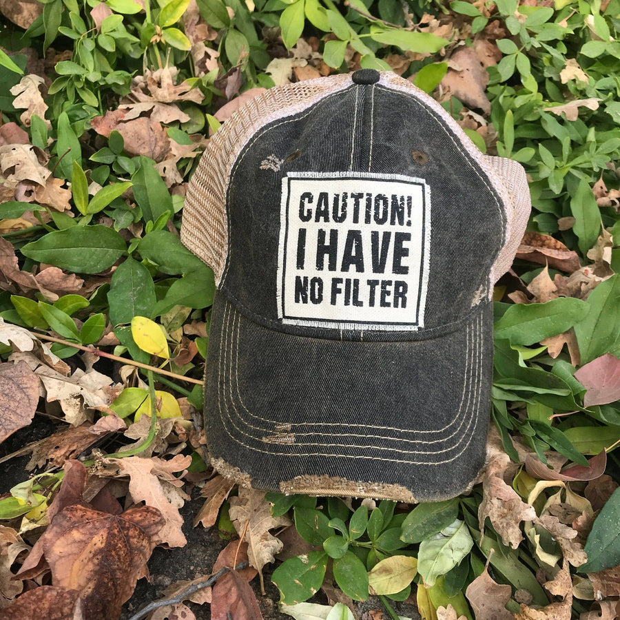 Vintage Life - Caution! I Have No Filter Trucker Hat Baseball Cap - Exceptional Equestrian 