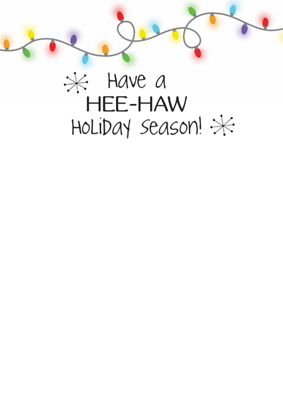 Horse Hollow Press - Donkey Christmas Card / Wrapped in Lights / Holiday Card