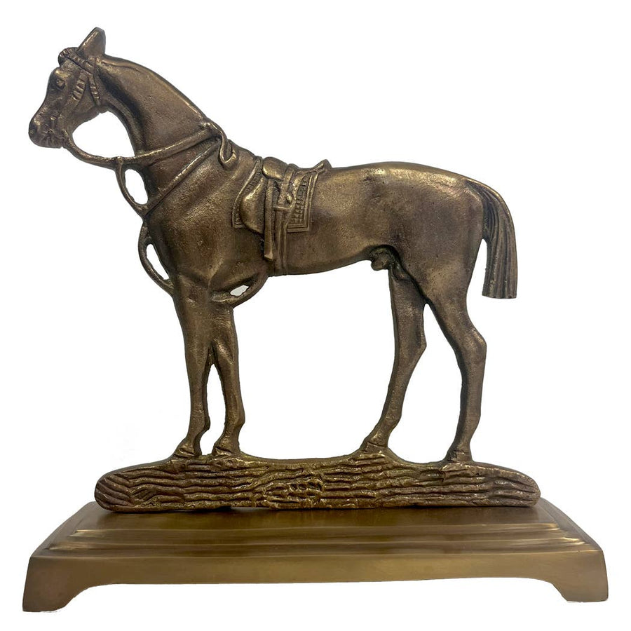 Madison Bay Co. - Historical Home Decor Reproductions - Antiqued Brass Horse Door Stopper | Vintage | Home Accents