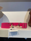 Pesazia - Stretch Bit Belts - Fuchsia w/ Gold Snaffle Bit - Exceptional Equestrian