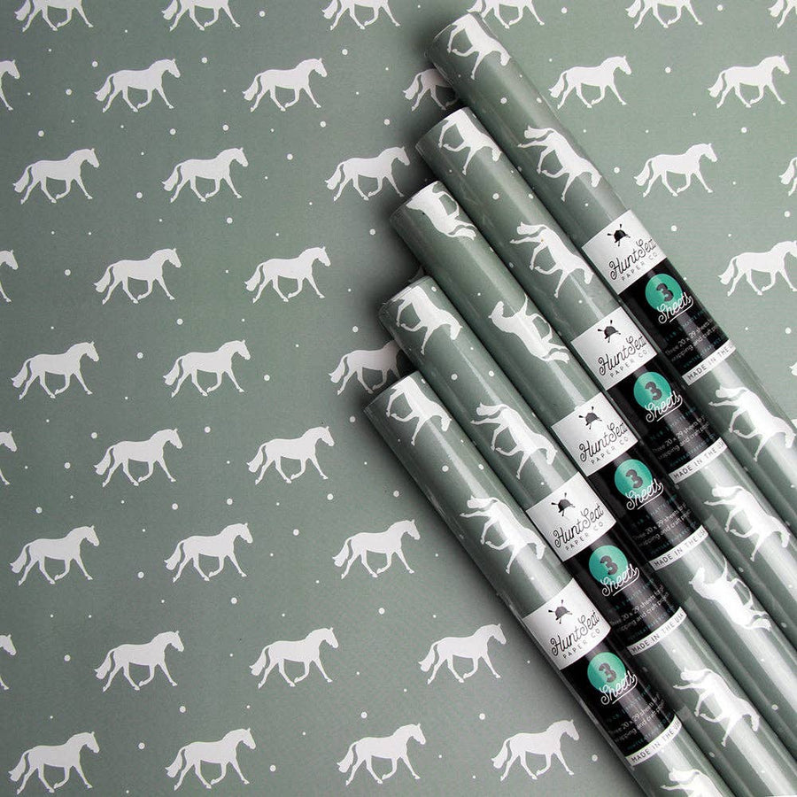 Hunt Seat Paper Co. - Winter Horse Gift Wrap - Exceptional Equestrian 