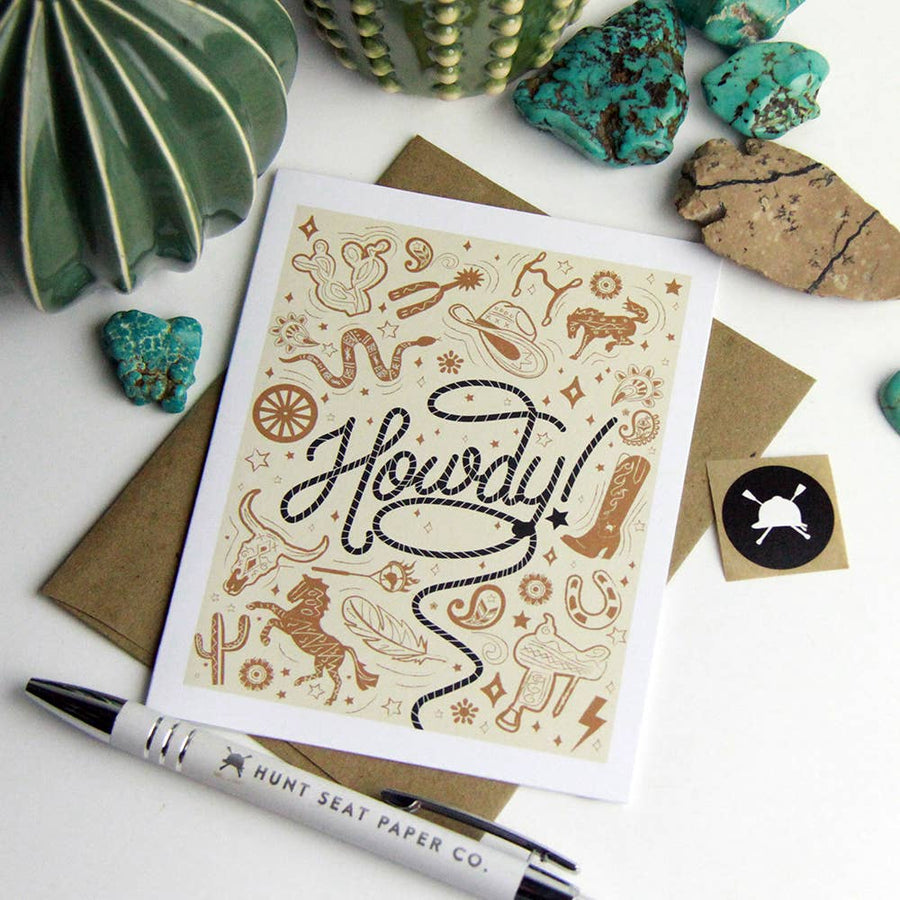 Hunt Seat Paper Co. - Howdy Western Horse Equestrian Greeting Card