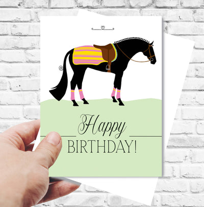 Horse Hollow Press - Horse Greeting Birthday Card / Newmarket Blanket Birthday