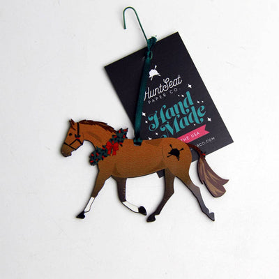 Hunt Seat Paper Co. - Chestnut Pony - Equestrian Horse Christmas  Tree Ornament - Exceptional Equestrian