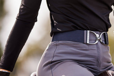 Ellany - Navy - 2" Gunmetal Stirrup Equestrian Elastic Belt
