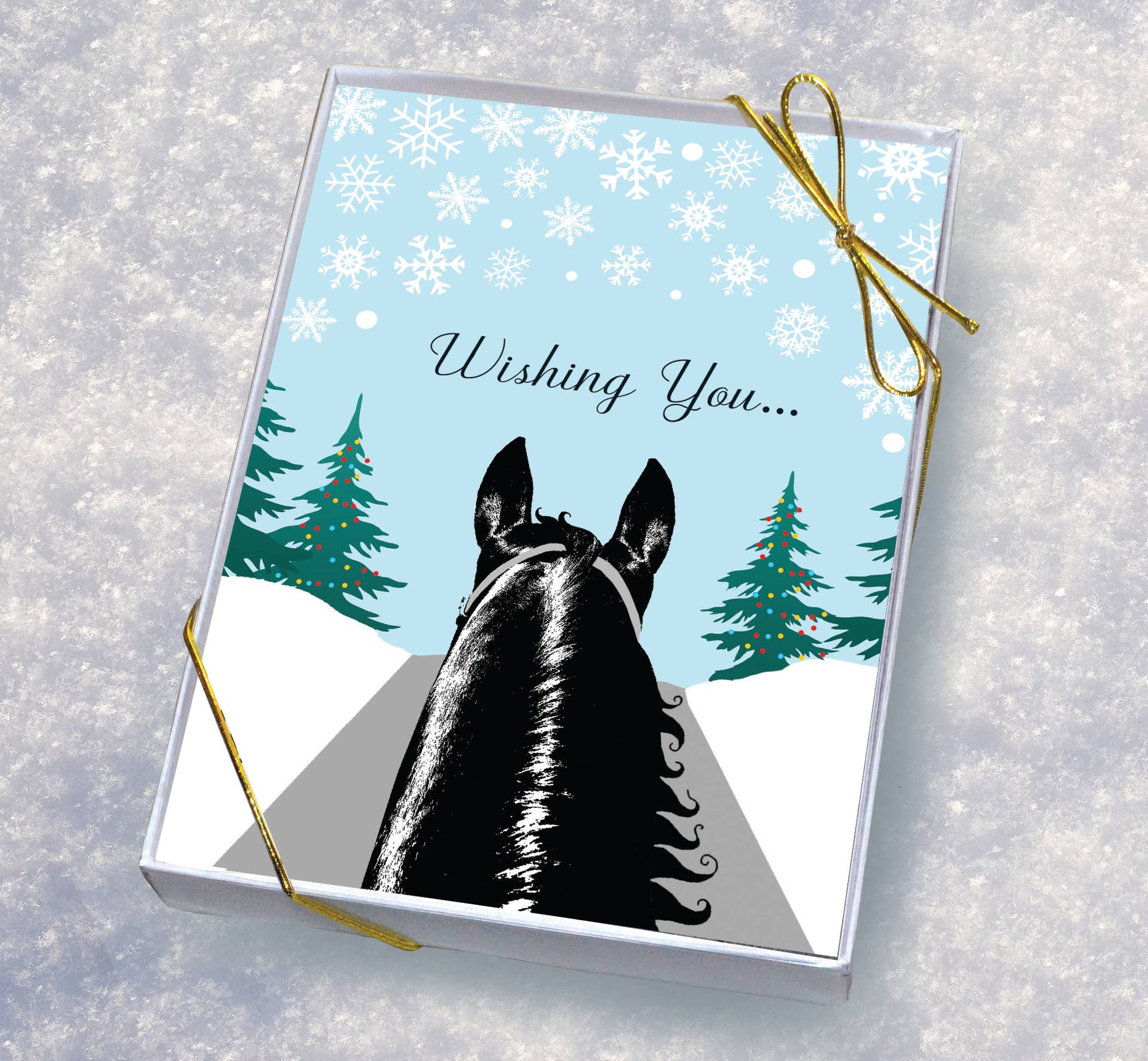 Horse Hollow Press - Horse Boxed Christmas Cards / Horse Trail Rider / 8 Holiday