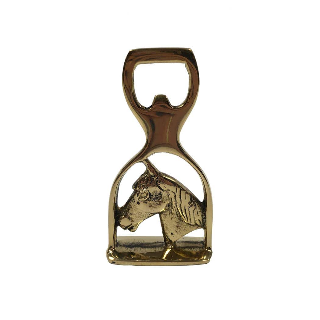 Madison Bay Co. - Historical Home Decor Reproductions - Solid Brass Horse Head and Stirrup Bottle Opener | Barware