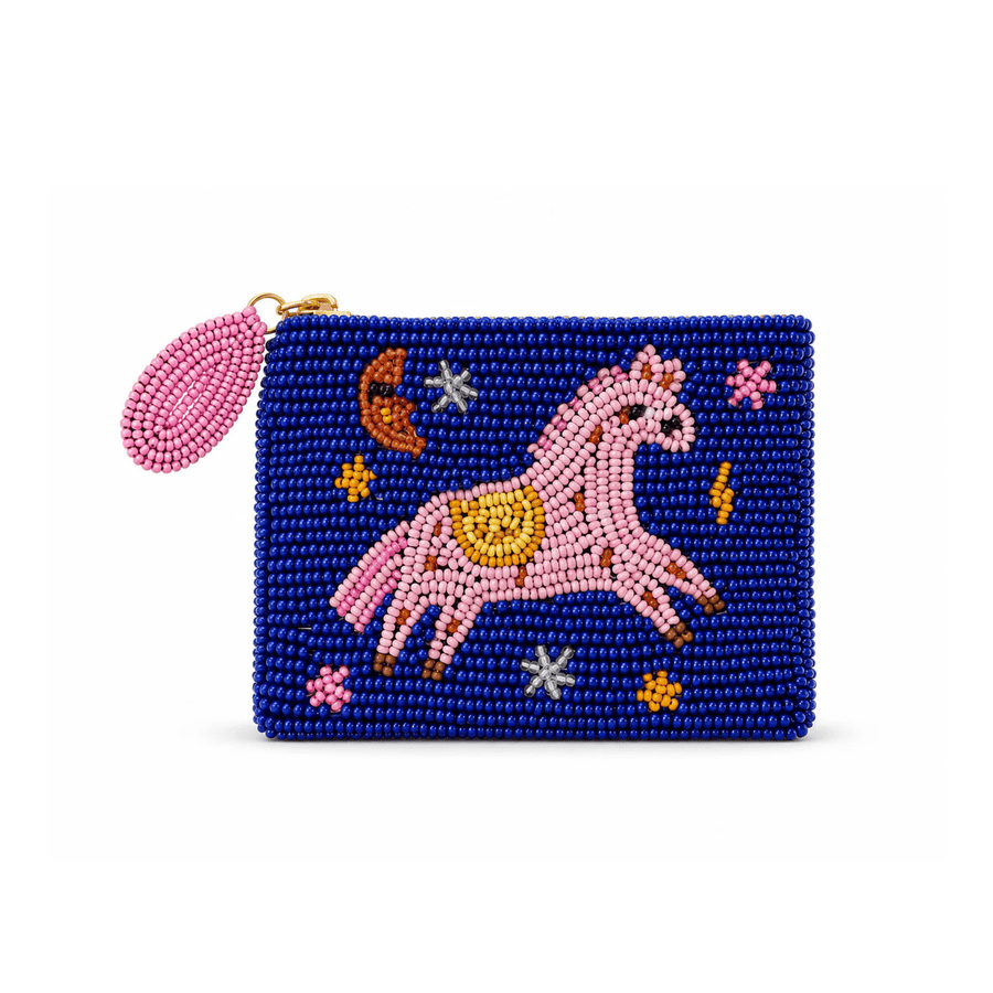 Tucker Tweed Equestrian - Pink Pony Small Beaded Pouch