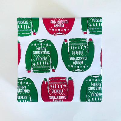 Steel Petal Press - Christmas Sweater Wrapping Paper - Roll of 3 Sheets