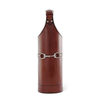 Vagabond House - Premium Genuine Leather Bit Single Wine Bottle Carrier