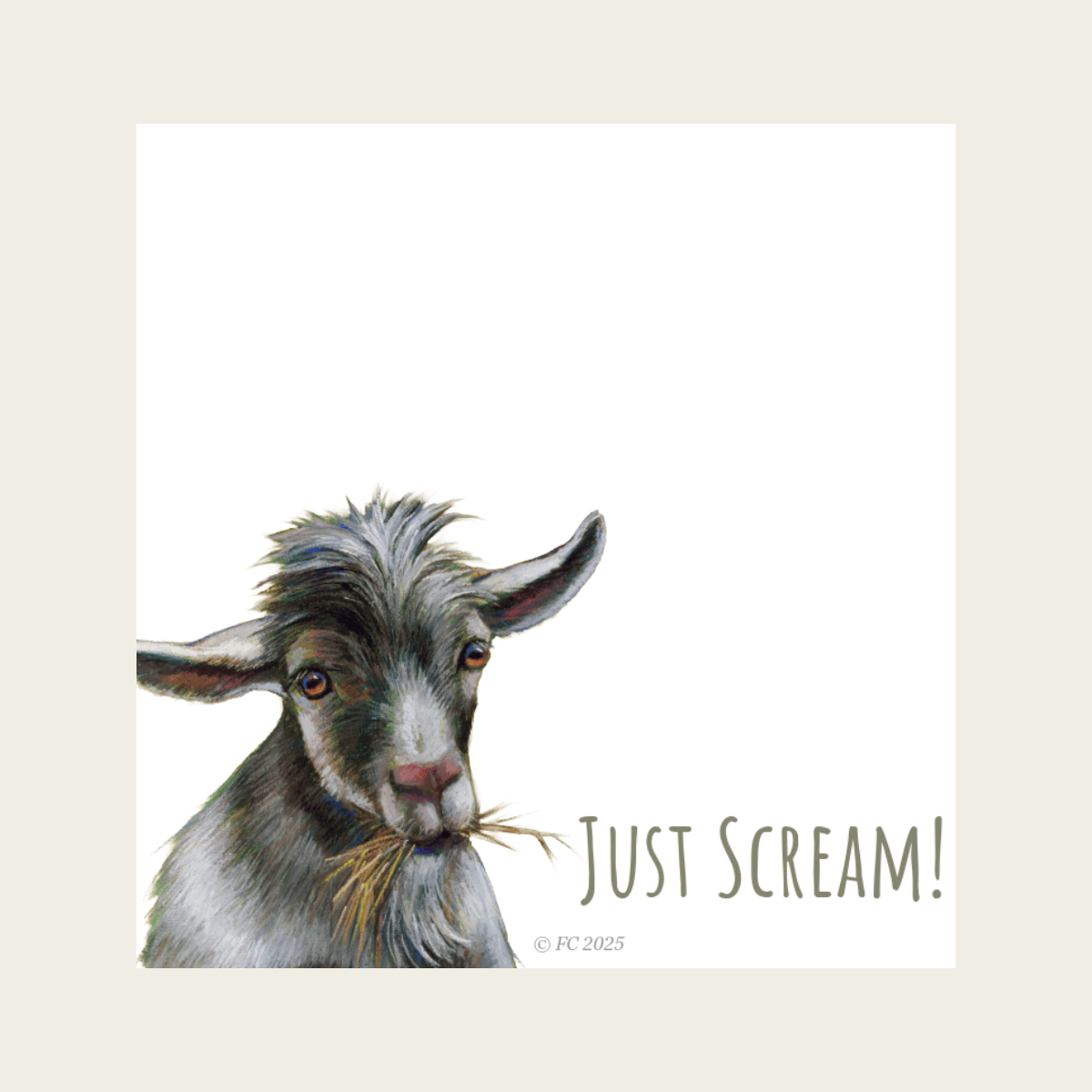 Forever Caroline - Sticky Notes w/ Goat Art & "Just Scream" Note | 50 Sheets
