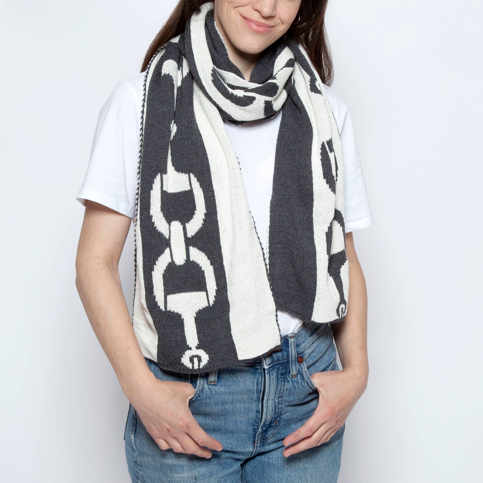 In2Green - Equestrian Snaffle Bit Striped Scarf