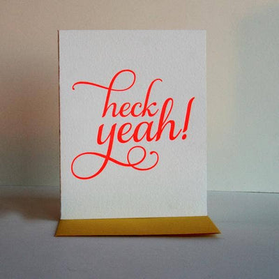 Steel Petal Press - Heck Yeah - Letterpress Congratulations Greeting Card