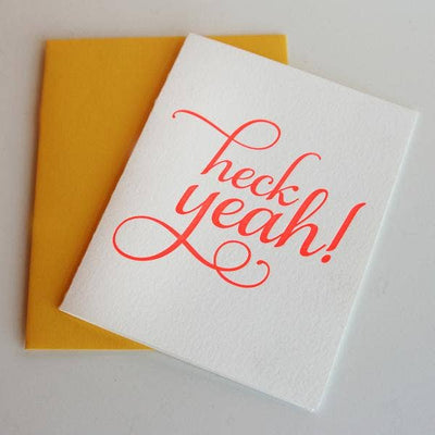 Steel Petal Press - Heck Yeah - Letterpress Congratulations Greeting Card