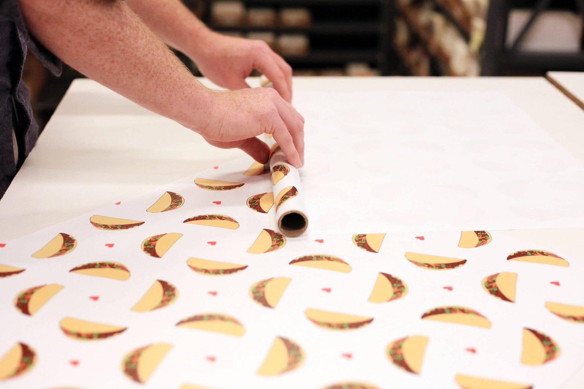 Steel Petal Press - Taco Gift Wrapping Paper - Roll of 3 Sheets