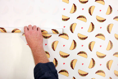Steel Petal Press - Taco Gift Wrapping Paper - Roll of 3 Sheets