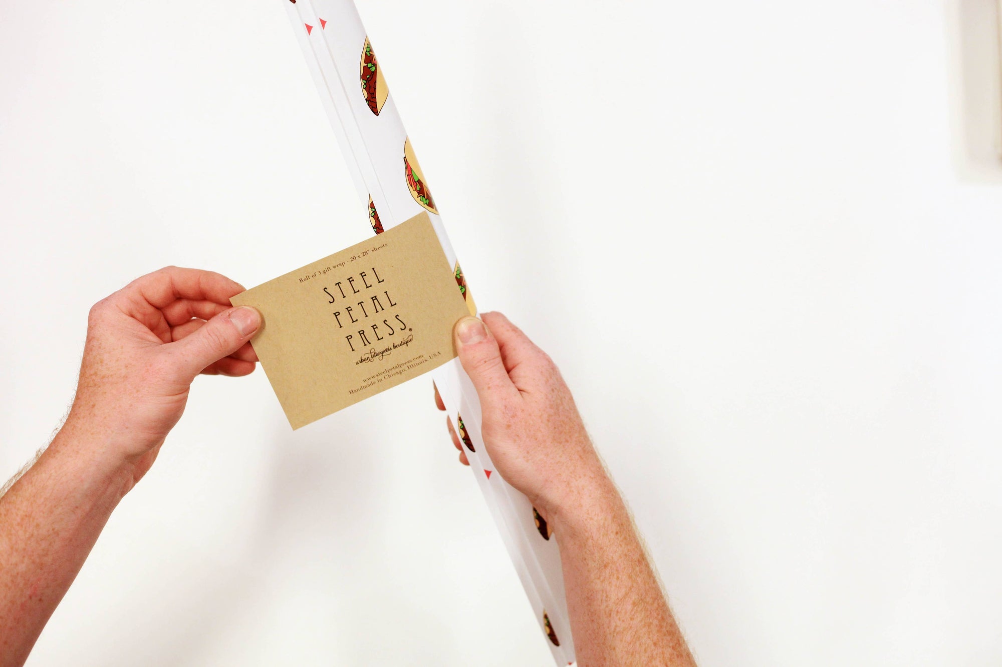 Steel Petal Press - Taco Gift Wrapping Paper - Roll of 3 Sheets