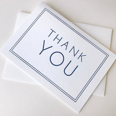 Steel Petal Press - Thank You Navy Frame - Letterpress Thank You Greeting Card