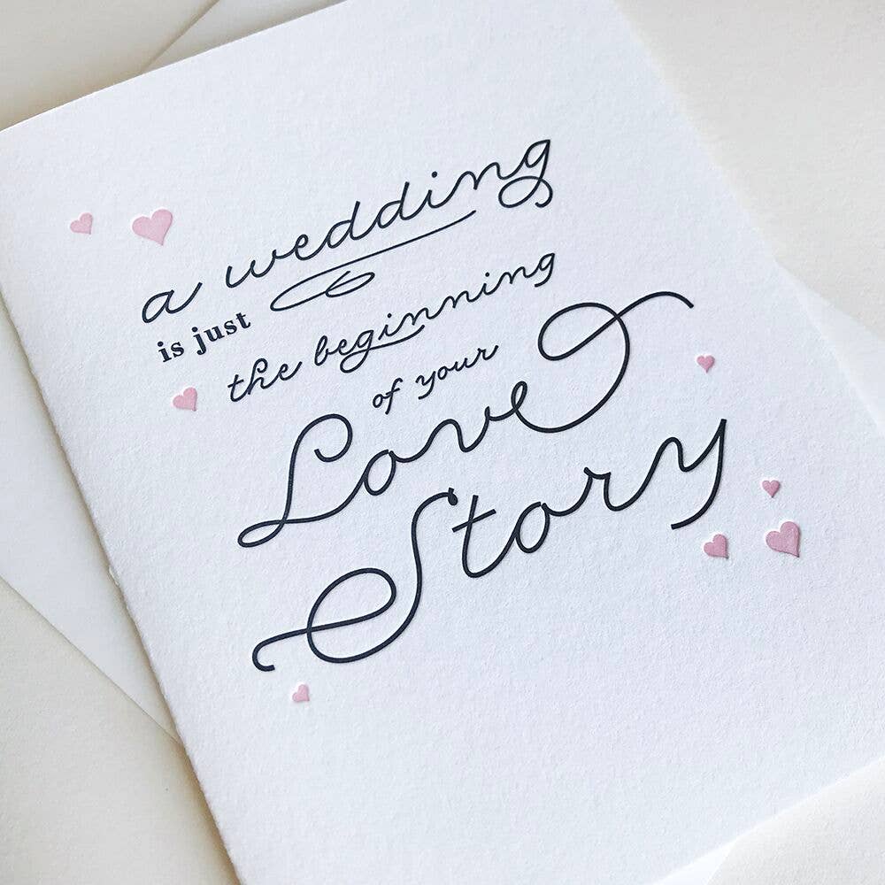 Steel Petal Press - Wedding Love Story - Letterpress Wedding Congrats EngagementCard