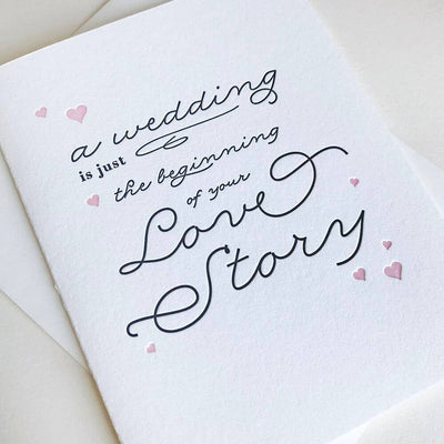 Steel Petal Press - Wedding Love Story - Letterpress Wedding Congrats EngagementCard