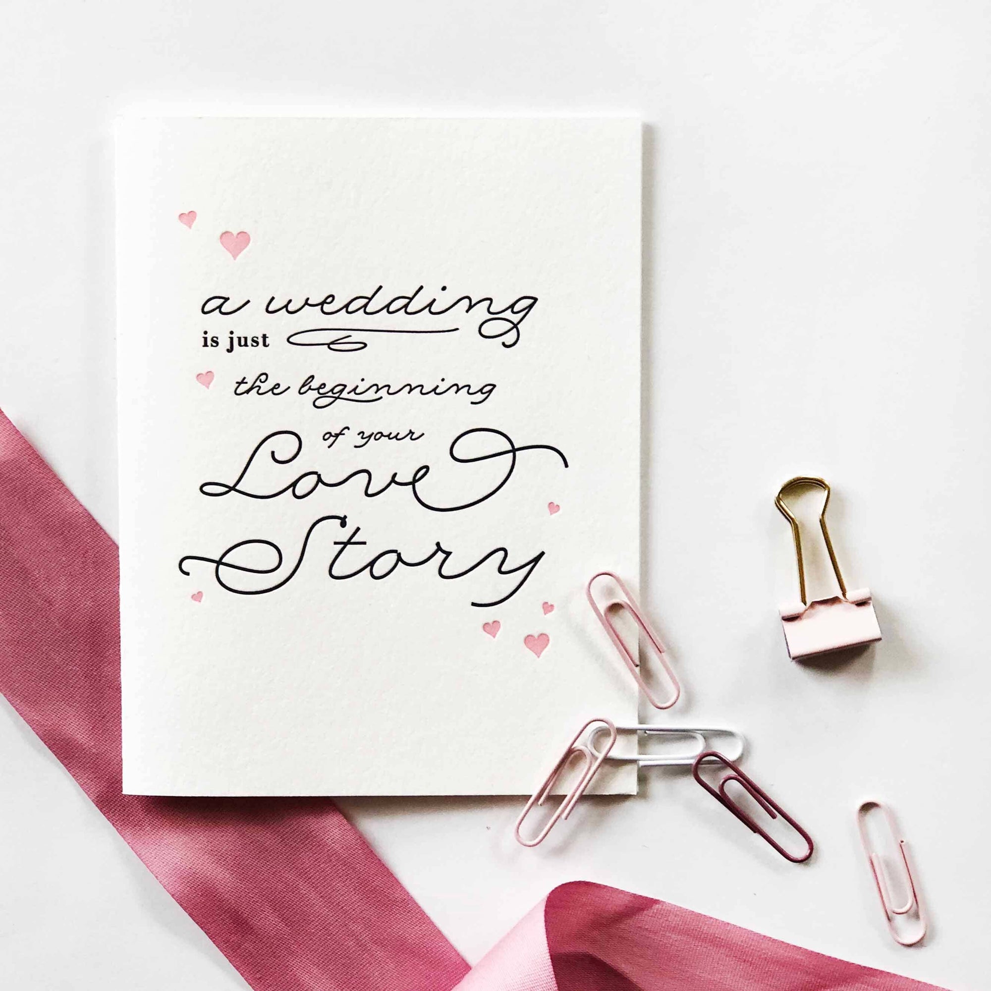 Steel Petal Press - Wedding Love Story - Letterpress Wedding Congrats EngagementCard