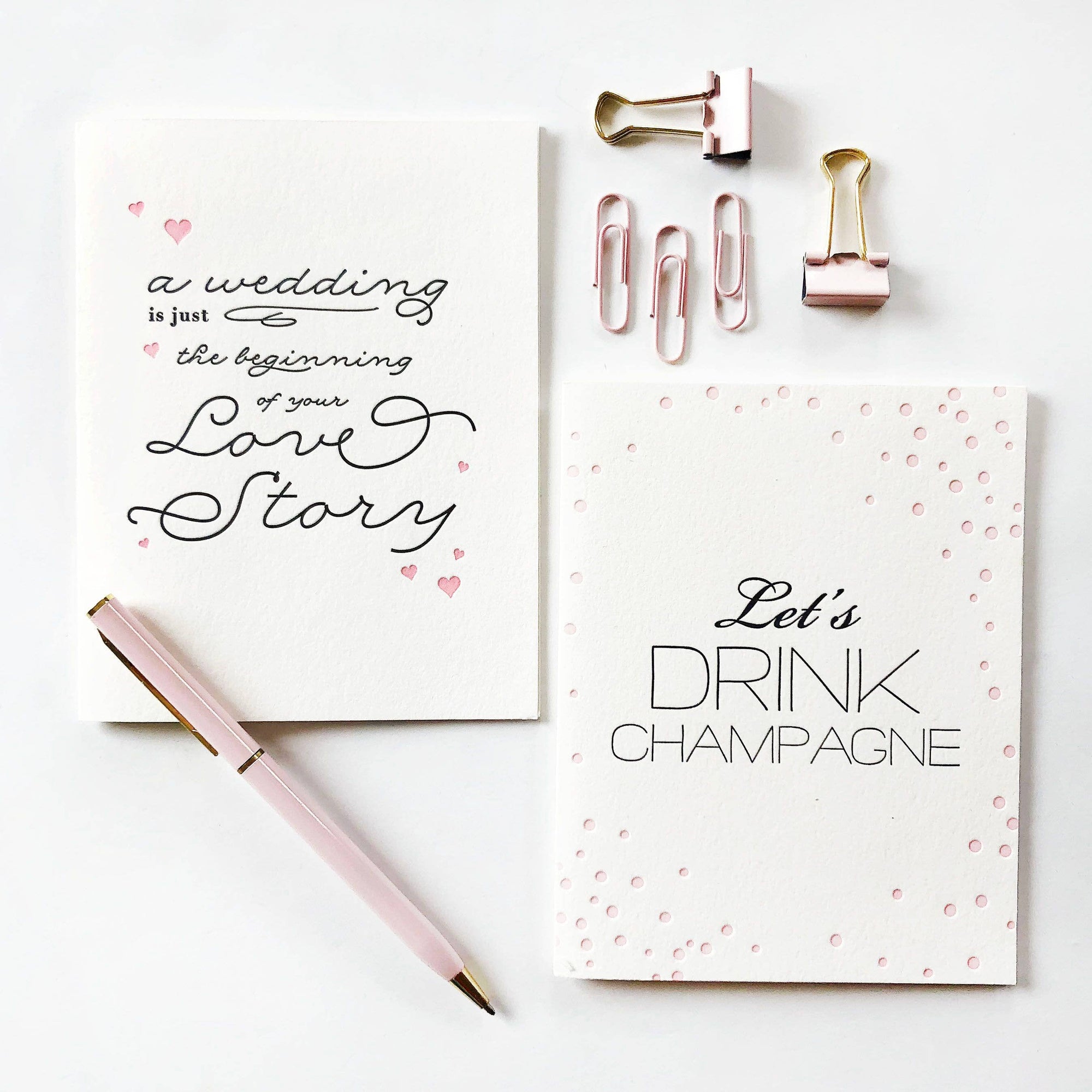 Steel Petal Press - Wedding Love Story - Letterpress Wedding Congrats EngagementCard