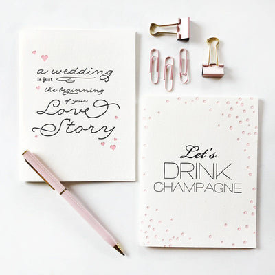 Steel Petal Press - Wedding Love Story - Letterpress Wedding Congrats EngagementCard