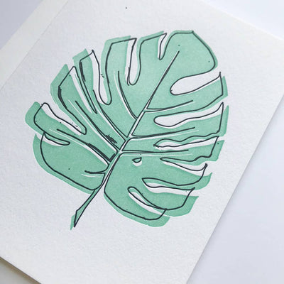 Steel Petal Press - Monstera - Letterpress Thank You Greeting Card